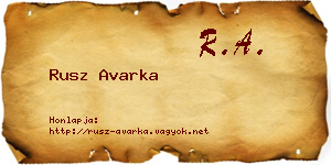Rusz Avarka névjegykártya